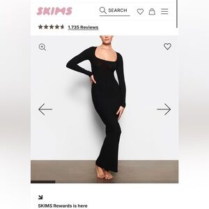 SKIMS Black Full-Length Dress